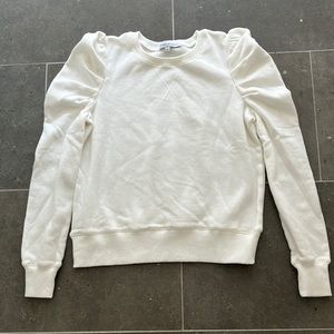 Women’s Janine white ruffled sleeve sweatshirt by Rebecca Minkoff